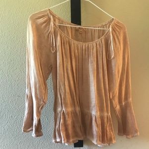 Off the shoulder tan top